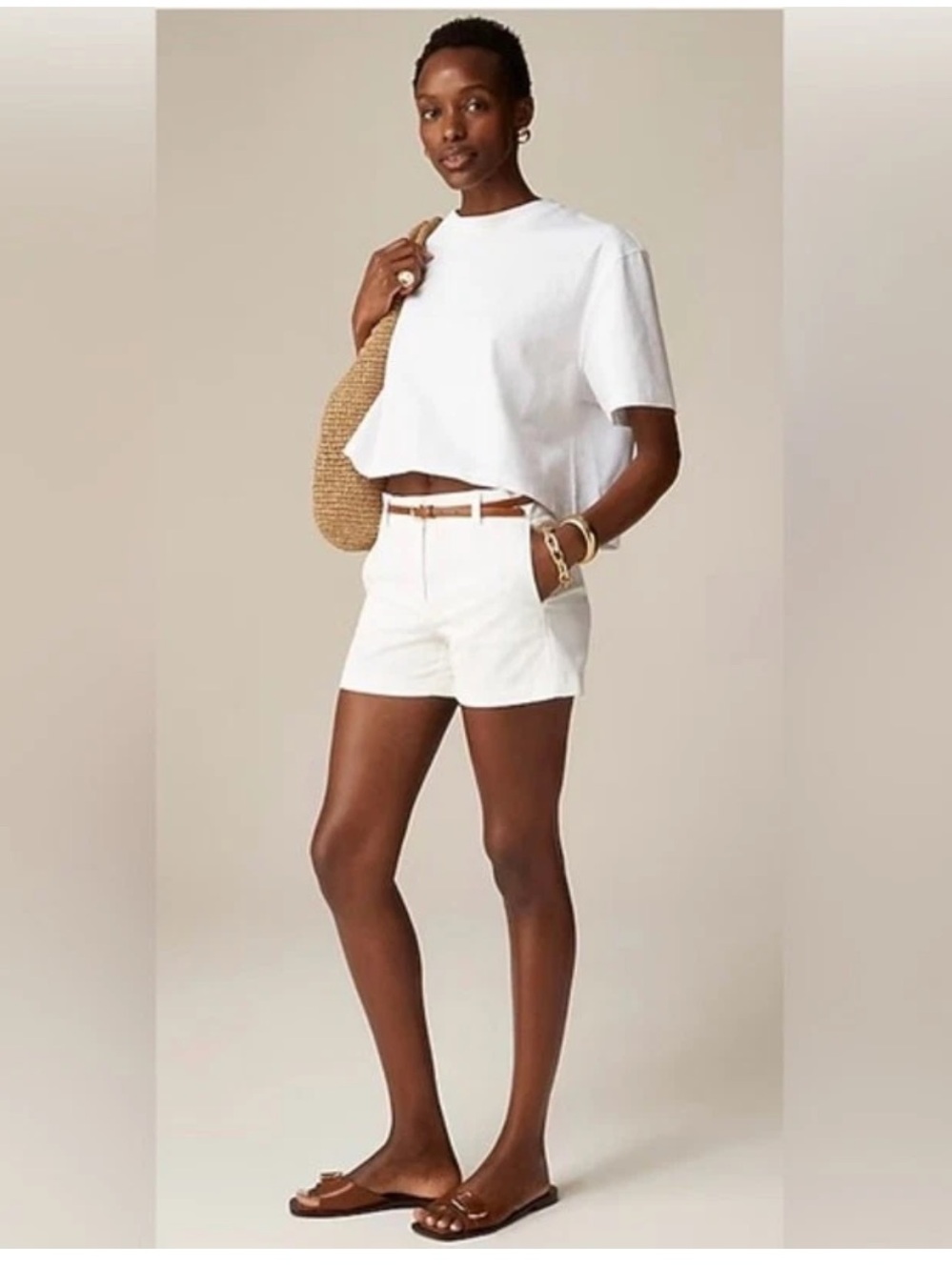 J. Crew 4” White Chino Women's Shorts. Size 14. NWT. H5806